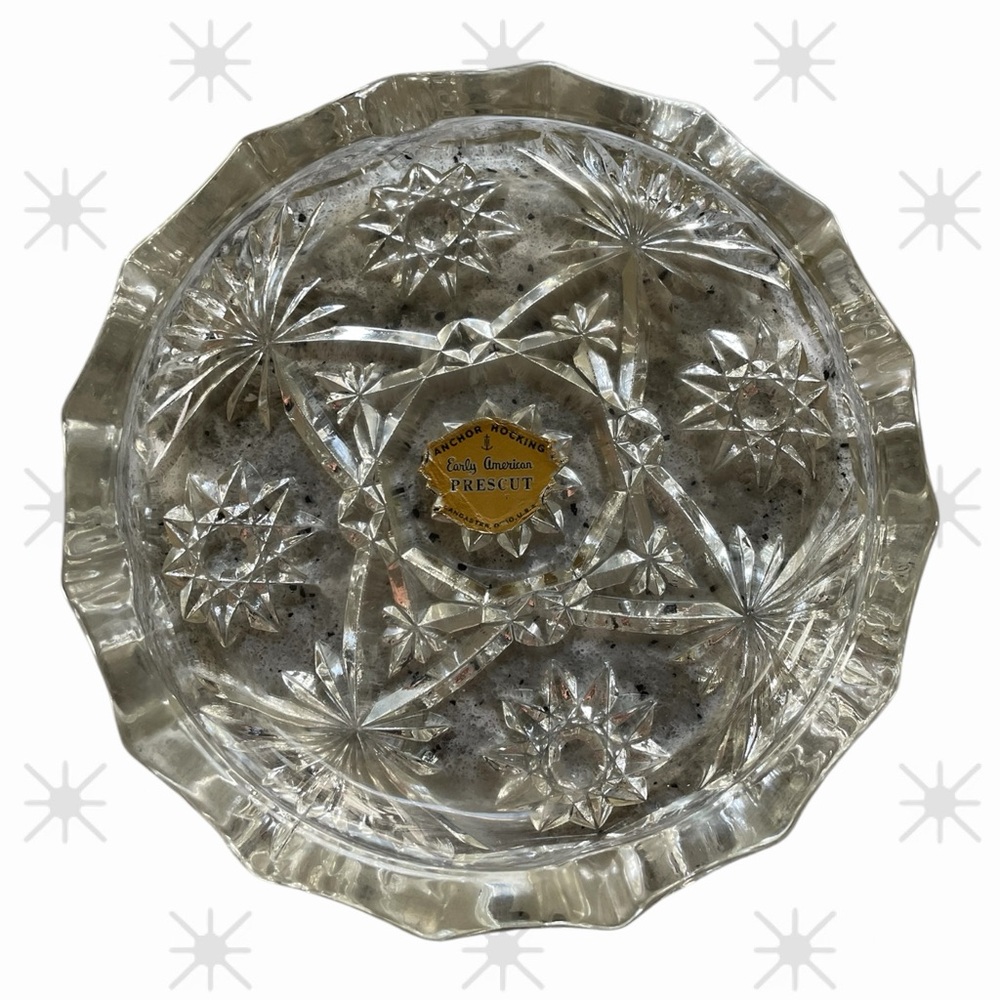 Vintage Heavy Glass Anchor Hocking Ashtray